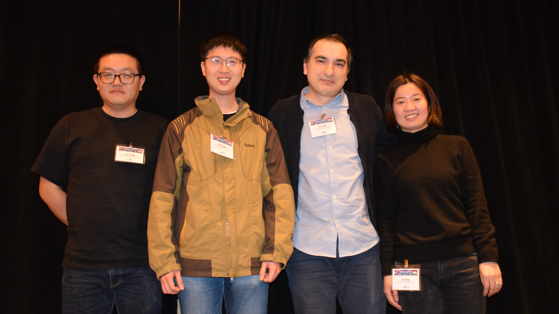 NRIC 2023 poster award recipients included (from left) Kun Wang, Kai Huang, Ufuk Kilic, and Jia Wang.