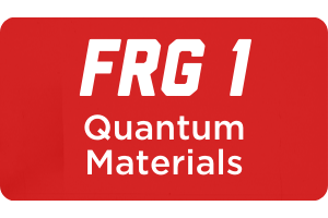 Red rectangle with 'FRG 1 Quantum Materials' written in white