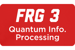 Red rectangle with 'FRG 3 Quantum Info. Processing' written in white