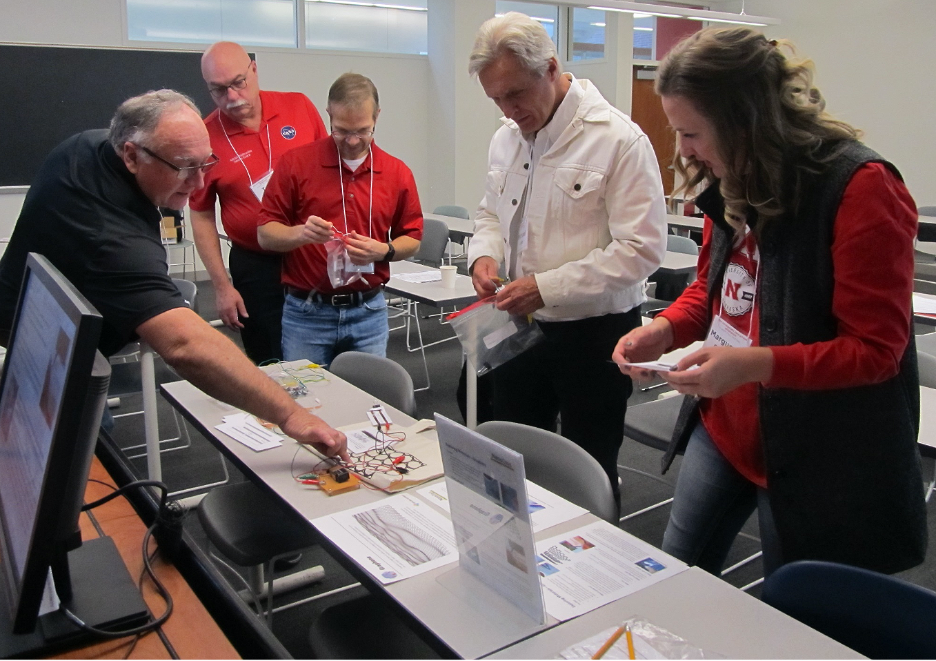 Science teachers from around the state participate in a teacher training program