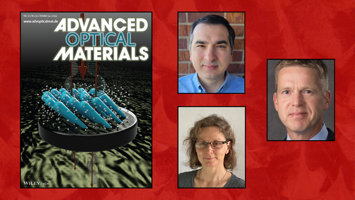 An EQUATE-funded study was featured on the front cover of the October 24, 2024 edition of Advanced Optical Materials. The research was led by Ufuk Kilic, Eva Schubert, and Mathias Schubert (pictured from top to bottom, right).