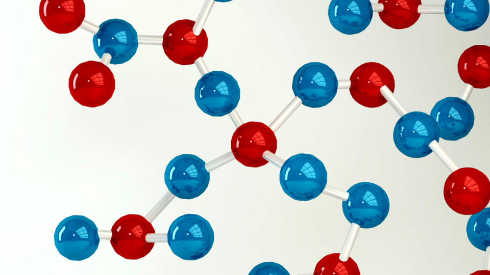 Model of red and blue molecules