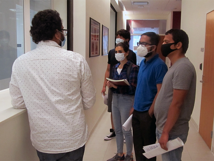 Students are being given a tour of the Nebraska Nanoscale Facilities.